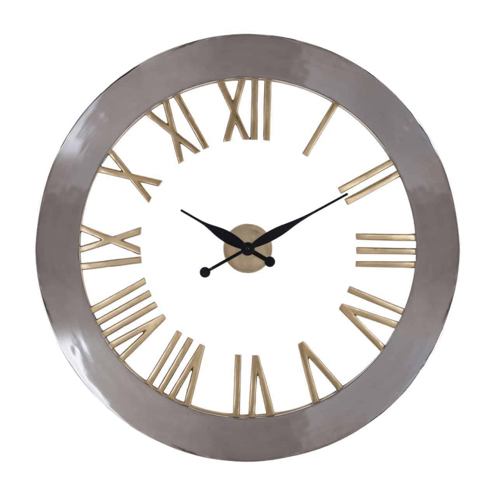Clock Derex round silver/gold (Gold)