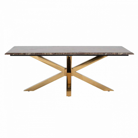 Coffee Conrad table with faux emperador marble (Gold)