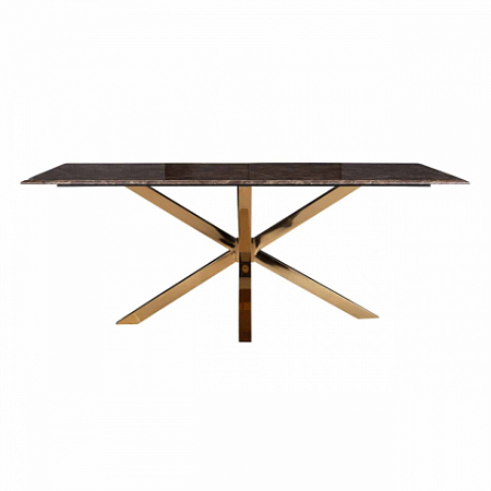 Dining Conrad table with faux emperador marble (Gold)
